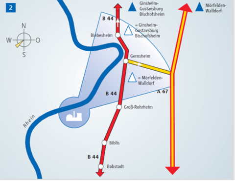 Ein Beispiel mit Wind aus Südwest