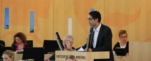 Daniel Mack bei seiner ersten Rede im Hessischen Landtag