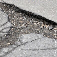Straße, Schlaglöcher, Verkehrspolitik